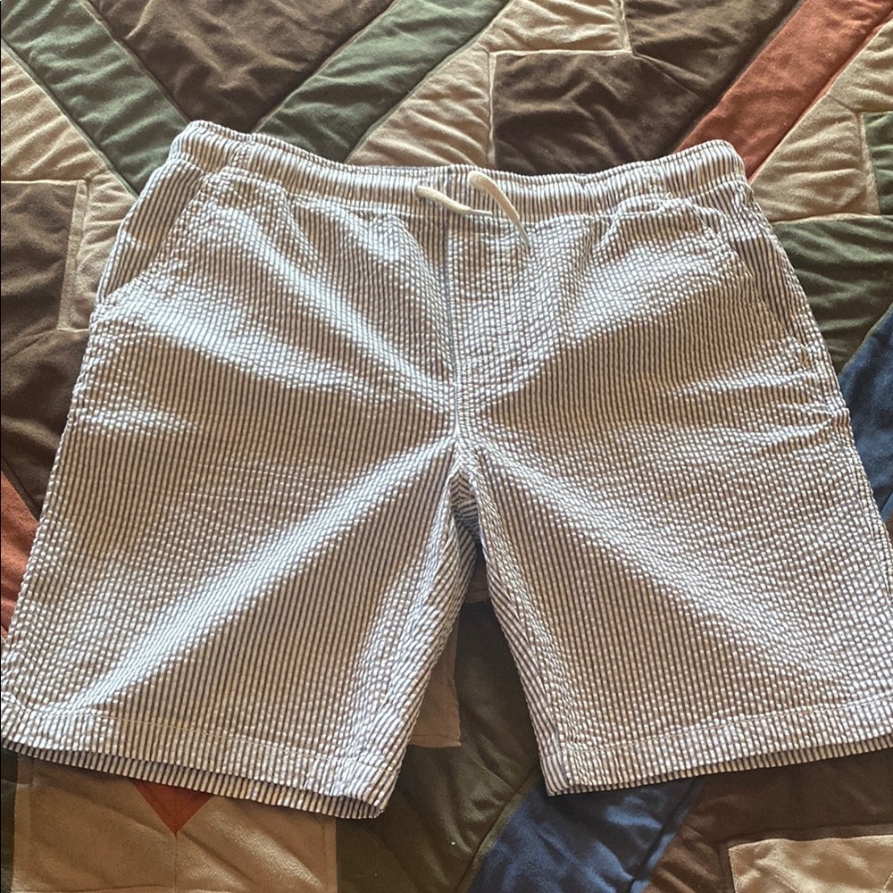 Nautica White and Blue Seersucker Shorts